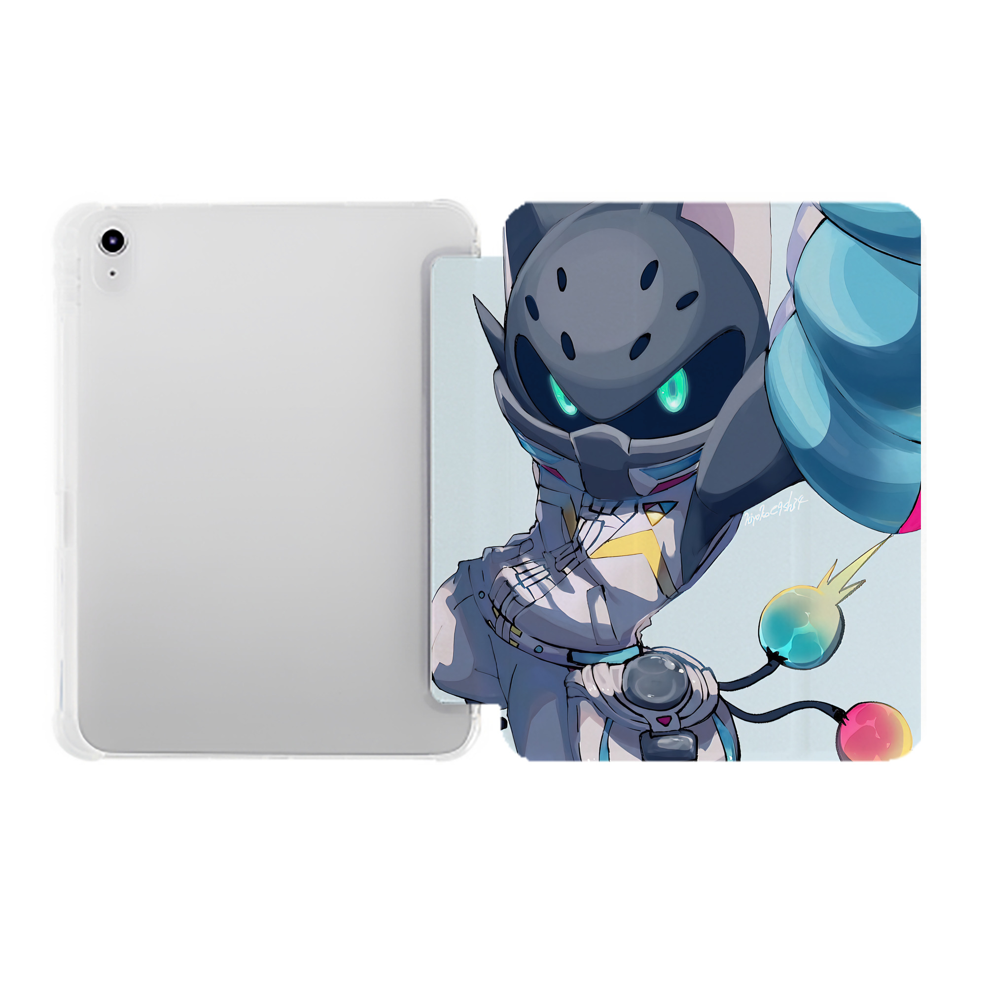 （画像用） 妖怪ウォッチ Yo-kai Watch IPad ケース ペン収納付き 三つ折りスタンド PUレザー×シリコン 対応機種9.5/10.5/10.9インチ